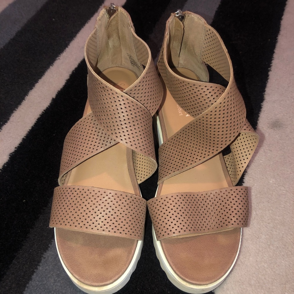 Steven natural comfort wedge tan wedge heels